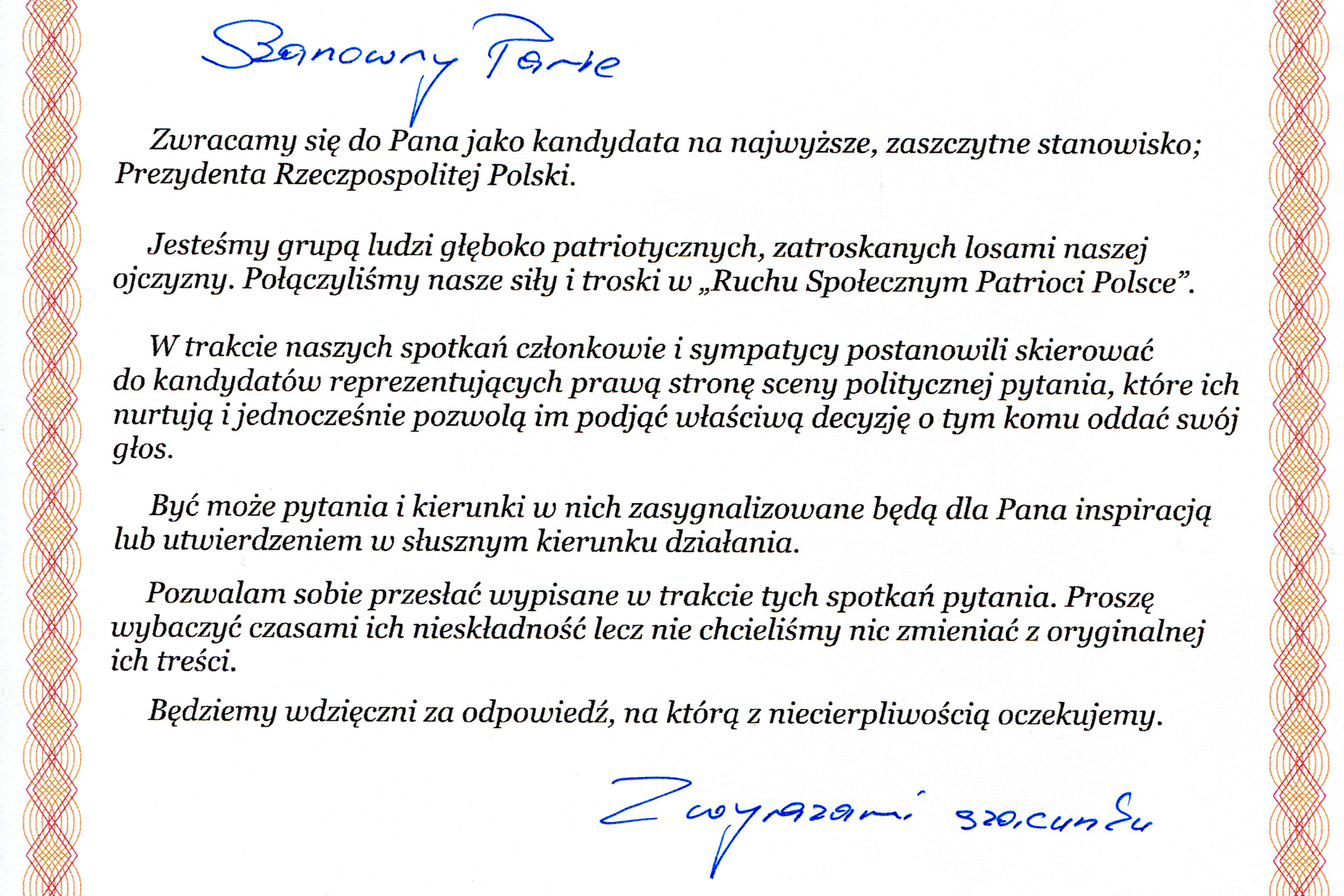 Pytania do kandydatów